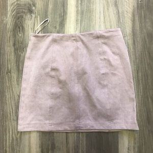 Mauve/ blush suede skirt